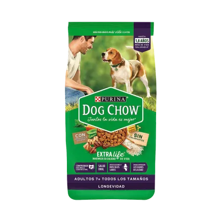 Dog Chow Senior Extralife® Adultos 7+ Todos los Tamaños Longevidad 18K