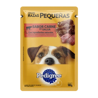 PEDIGREE SOBRES Adulto Razas Pequeñas En Salsa Sabor Carne 12X100GR