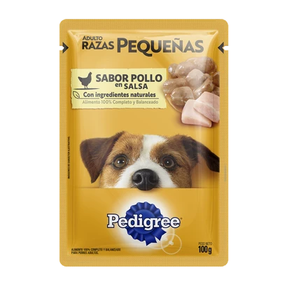 PEDIGREE® SOBRES™ Adulto Razas Pequeñas En Salsa Sabor Pollo 12X100GR