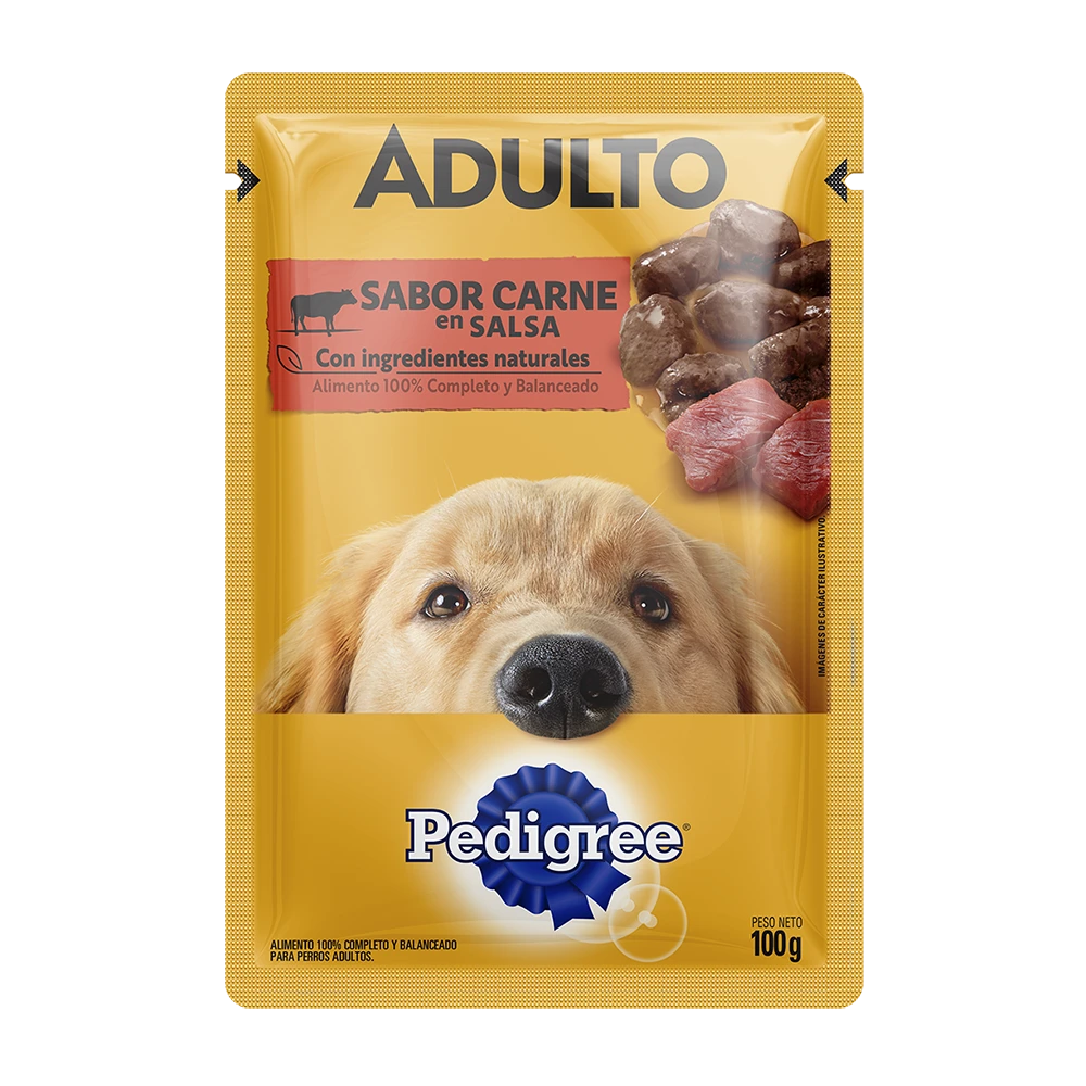 PEDIGREE® SOBRES™ Adulto En Salsa Sabor Carne 12X100 GR
